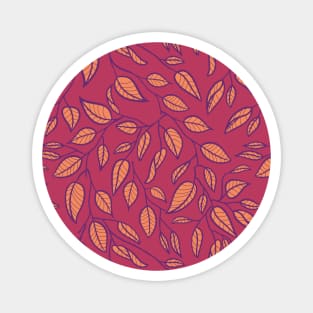 Minimalist Leaf Line Art Illustration as a Seamless Surface Pattern Design Magnet